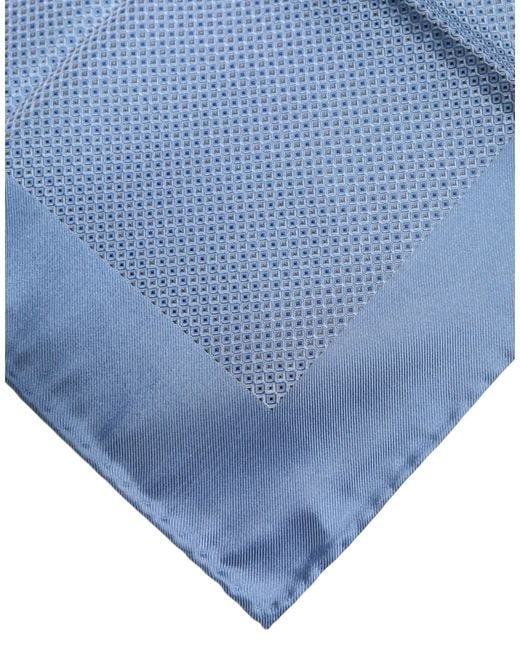 Dolce & Gabbana Blue Silk Square Foulard Scarf for men