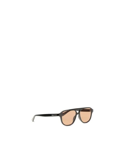 McQueen Metallic Brown Acetate Sunglasses