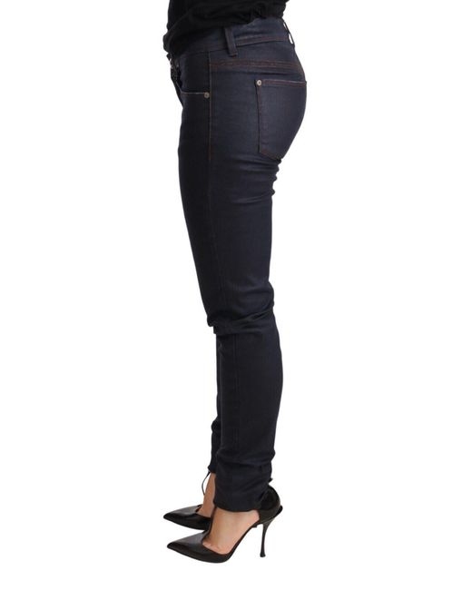 Ermanno Scervino Blue Chic Dark Low Waist Skinny Jeans