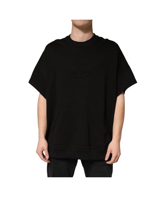 Dolce & Gabbana Black Cotton Crewneck Short Sleeve T-Shirt for men