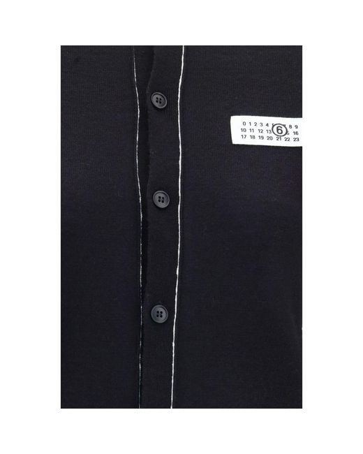 MM6 by Maison Margiela Blue Black Wool Oves Aries Cardigan