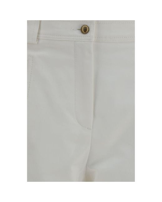 Max Mara Gray White Cotton Cropped Pants