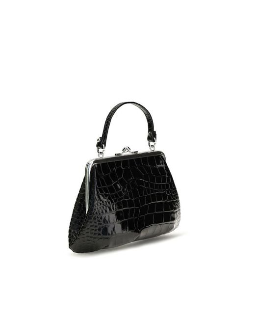 Vivienne Westwood Black Calf Leather Bos Taurus Shoulder Bag