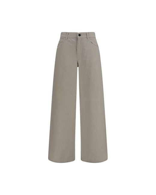 The Row Gray Beige Cotton Relaxed Fit Jeans