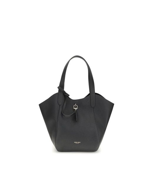 Giorgio Armani Black Medium Suede Shoulder Bag
