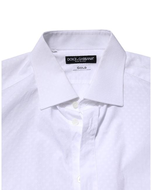 Dolce & Gabbana Purple Cotton Long Sleeves Formal Shirt for men