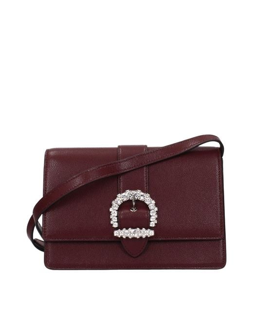 Jimmy Choo Purple Red Leather Crossbody Bag