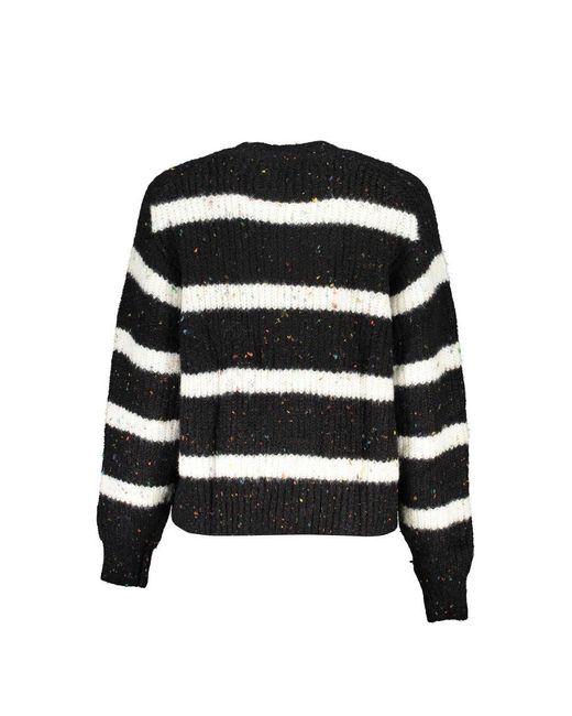 Desigual Black Chic Turtleneck Sweater With Contrast Details