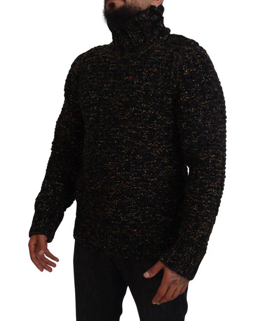 Dolce & Gabbana Black Handmade Turtleneck Sweater for men