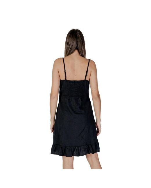 B.Young Black Linen Midi Dress