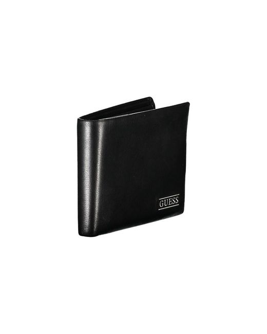 Guess Black Sleek Leather Bifold Wallet for men
