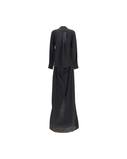 Sa Su Phi Black Silk Long Dress