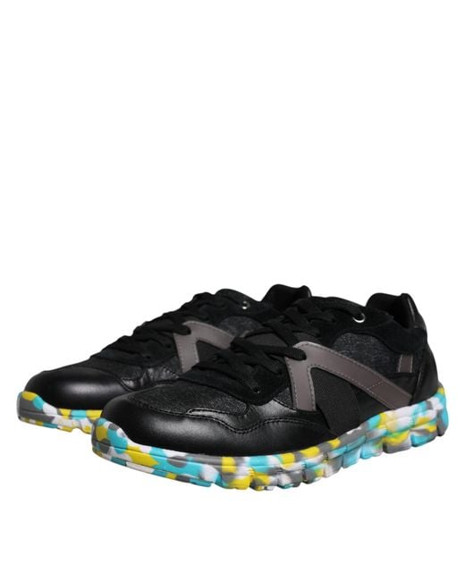 Dolce & Gabbana Green Polyester Low Top Sneakers Shoes for men