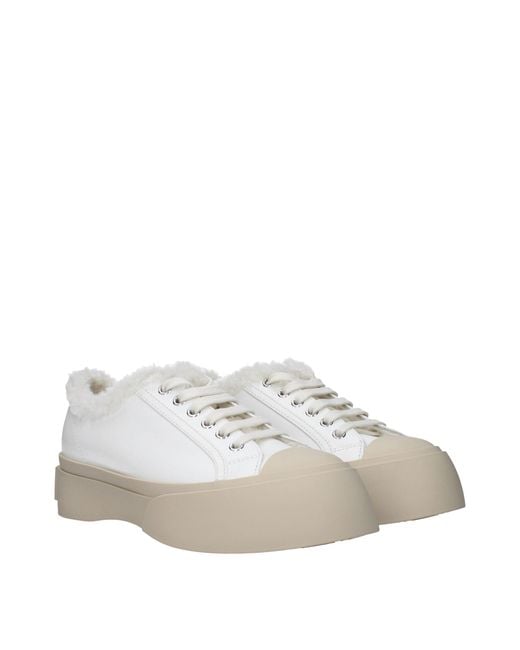 Marni White Leather Low Top Sneakers