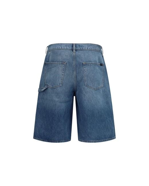 7FOR Blue Cotton Bermuda Shorts for men