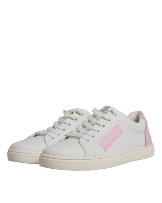 Dolce & Gabbana White Classic Calf Leather Sneakers Shoes