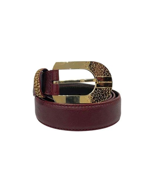 Borbonese Brown Red Leather Belt