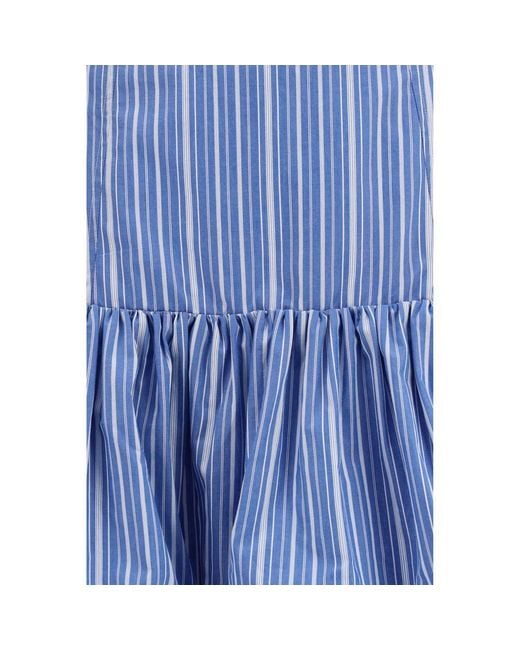 Ganni Blue Cotton Mini Skirt