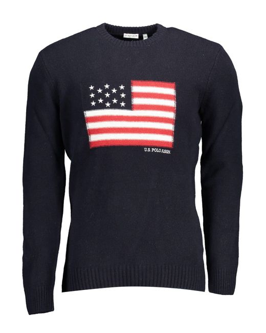 U.S. POLO ASSN. Blue Wool Sweater for men