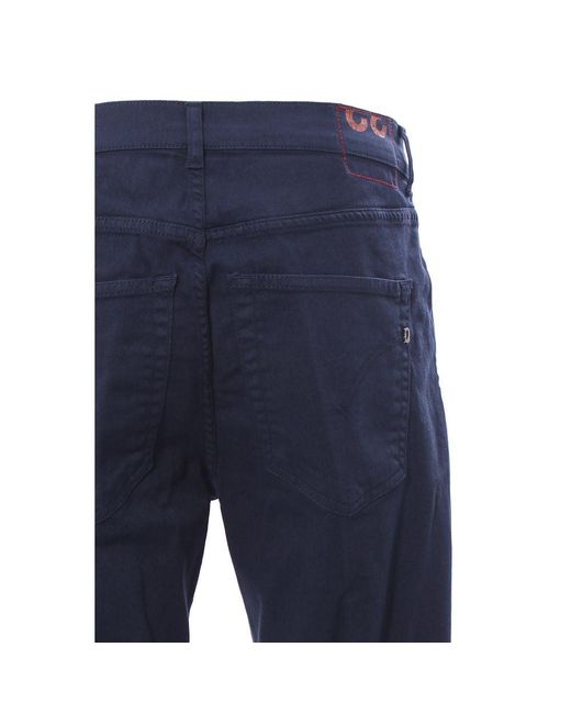 Dondup Blue Chic Dark Stretch Cotton Shorts for men
