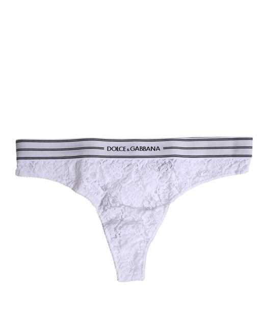 Dolce & Gabbana White Nylon Floral Lace Bottom Panty Underwear for men