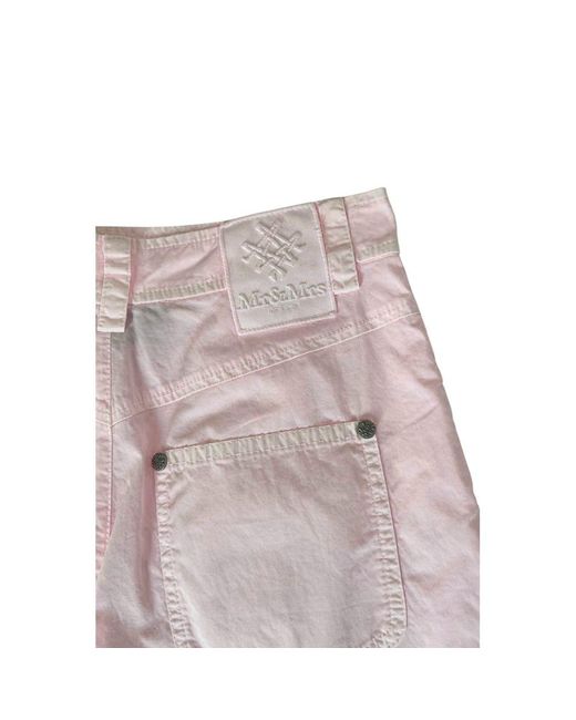 MR & MRS Pink Cotton Shorts