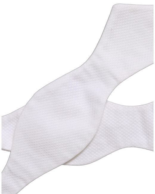 Dolce & Gabbana Men White 100% Silk Adjustable Neck Papillon Bow Tie for men