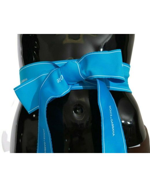 Dolce & Gabbana Blue Elegant Bow Snap Waist Belt