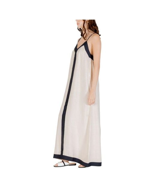 Vero Moda Multicolor Beige Nylon Long Dress