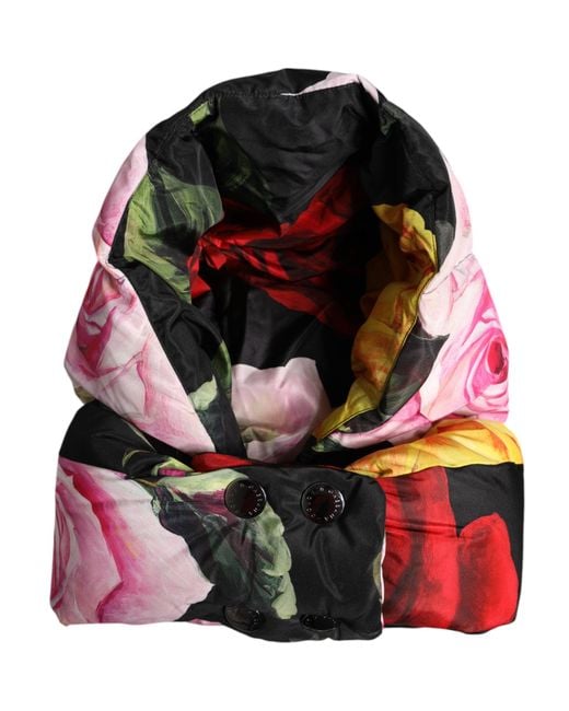 Dolce & Gabbana Red Floral Print Whole Head Wrap Hat