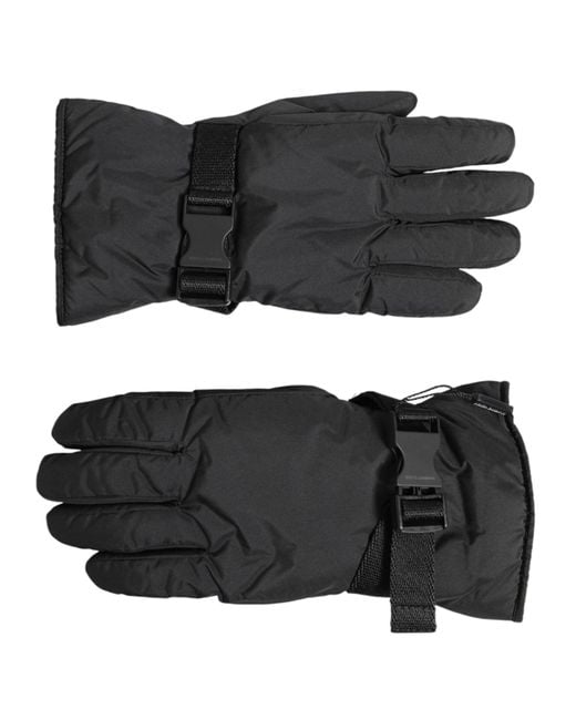 Dolce & Gabbana Black Windproof Ski Winter Warm Non Slip Gloves for men
