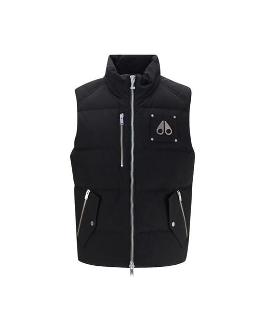 Moose Knuckles Black Cotton Sleeveless Jacket for men