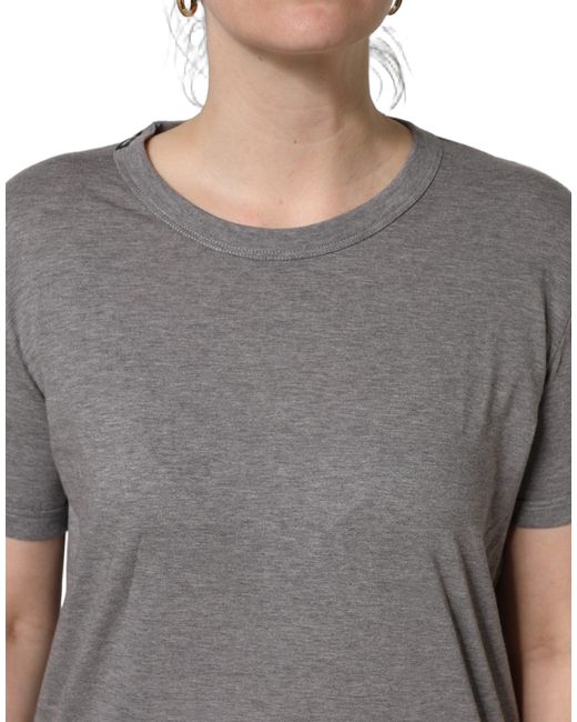 Dolce & Gabbana Gray Cotton Short Sleeves Crew Neck T-Shirt