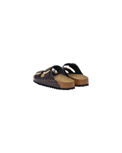 Birkenstock Black Leather Flat Sandals