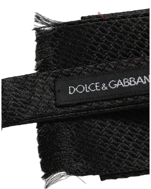 Dolce & Gabbana Men Black 100% Silk Adjustable Neck Papillon Bow Tie for men