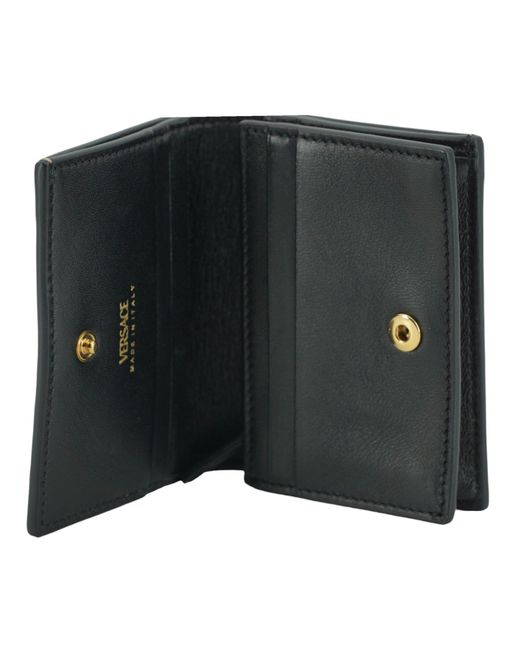 Versace Brown Calf Leather Compact Wallet