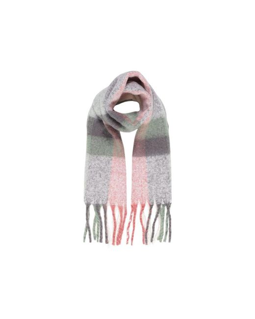ONLY Multicolor Gray Recycled Polyester Scarf