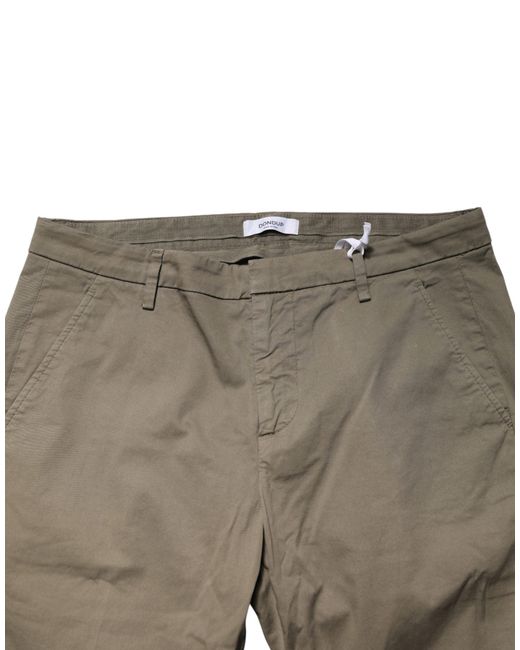 Dondup Gray Beige Cotton Stretch Straight Chino Men Trouser Pants for men