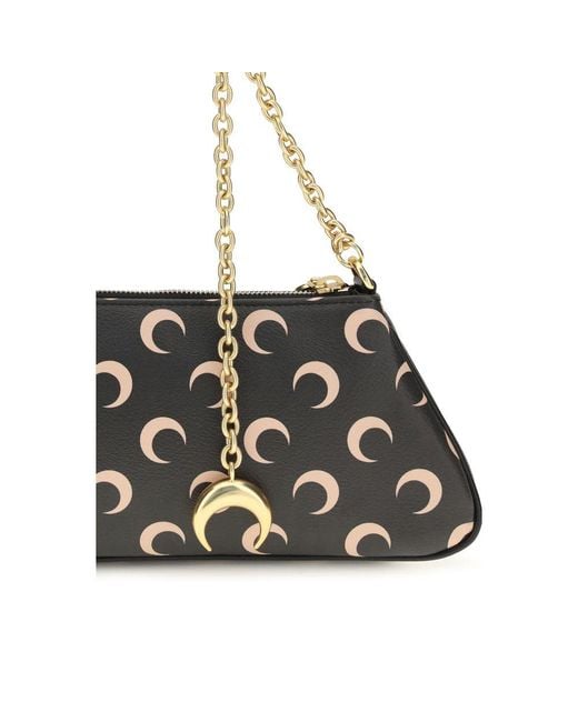 MARINE SERRE Black Multicolor Polyethylene Shoulder Bag