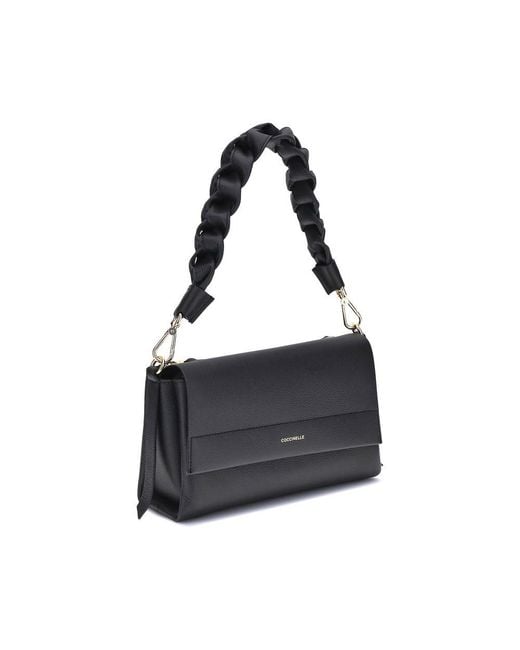 Coccinelle Black Calf Leather Bos Taurus Shoulder Bag for men