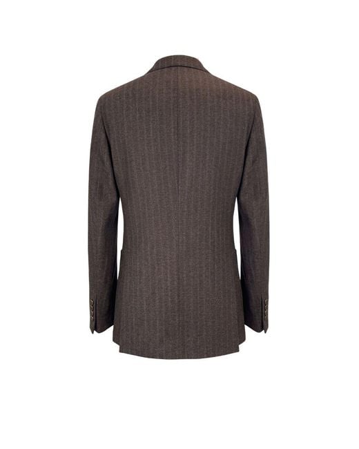 Peserico Brown Wool Men Jacket for men