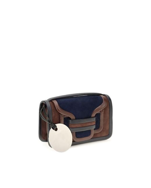 Pierre Hardy Blue Brown Calf Leather Bos Taurus Shoulder Bag