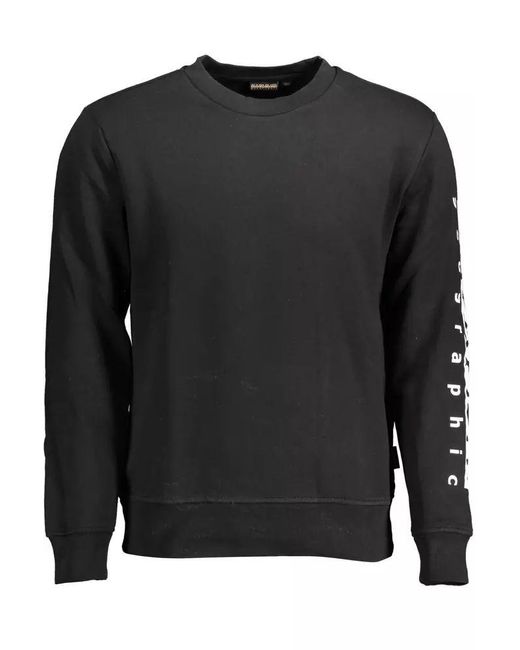 Napapijri Black Cotton Sweater for men