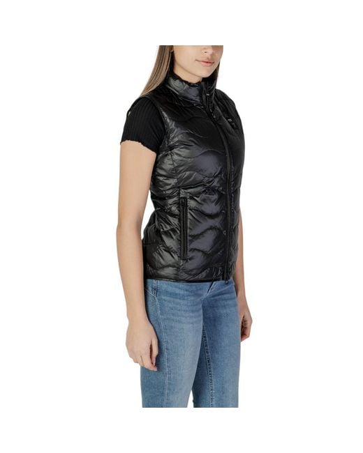 Blauer Black Polyamide Sleveless Jacket