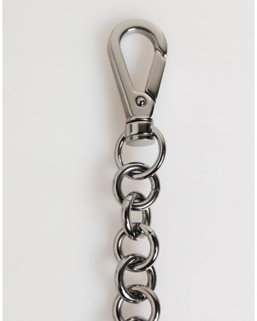 Dolce & Gabbana White Dg Rubber Logo Keychain Keyring for men