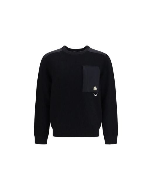 Moose Knuckles Black Nylon Sweatshirt for men