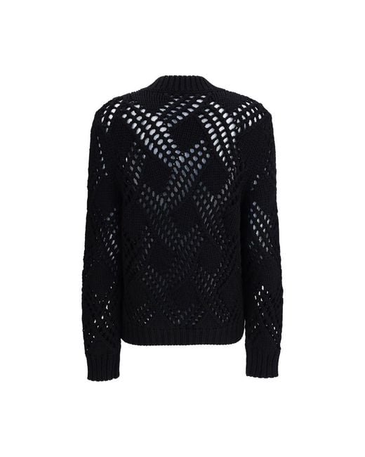 Jil Sander Black Geometric Pattern Sweater