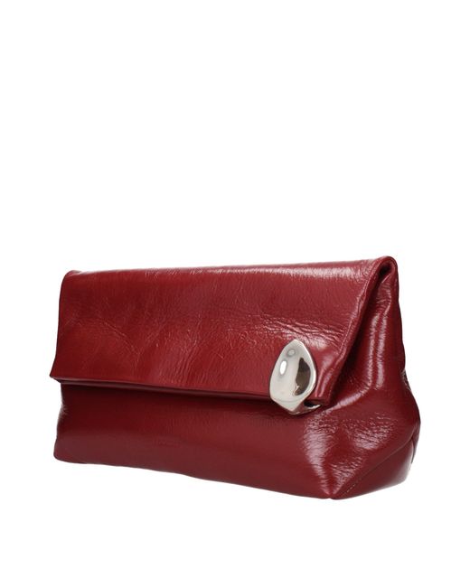 Jil Sander Red Leather Clutch Bag