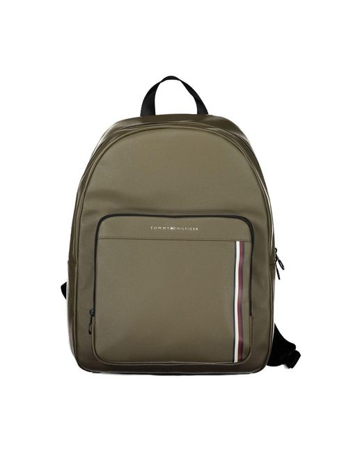 Tommy Hilfiger Green Elegant Laptop Backpack With Logo Detail for men