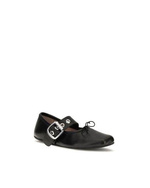 Vivienne Westwood Black Calf Leather Bos Taurus Ballet Flats